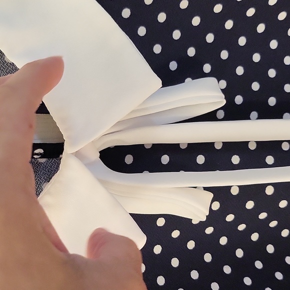 Navy blue polka dot blouse - Picture 3 of 7